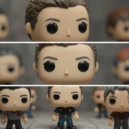 beautiful three point perspective film still of funko pop decker in blade runner, extreme closeup portrait in style of frontiers in miniature porcelain photography fashion architectural art studio edition, miniature porcelain portrait, eye contact, tilt shift style scene background, soft lighting, kodak portra 4 0 0, 8 k, macro, cinematic style by emmanuel lubezki