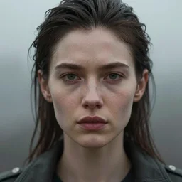 a close up portrait of replicant rachael from blade runner, foggy background, digital art by ross tran and angel ganev, highly detailed, trending on artstationhq