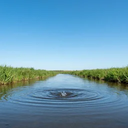 last drop of the last river evaporating in slow motion, blue sunny sky, saturated colors, hyper detailed photorealistic