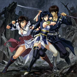 baroque oil painting of key visual kunoichi fight, rain, brutalist fantasy, style of makoto shinkai takashi takeuchi yoshiyuki sadamoto, fate stay night