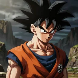 dragon ball z goku with a hightop fade