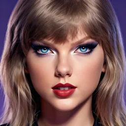 Taylor Swift as Battle Angel Alita, oversize eyes, digital art