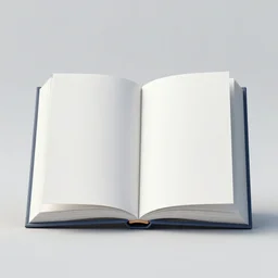 open book with white pages 3D render