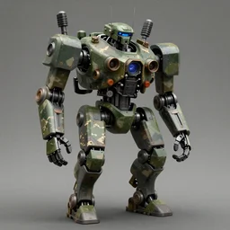military robot, brute, developed weapons, film grain, Artstation , 8K resolution,