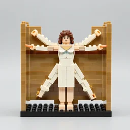 the vitruvian man as a lego figure