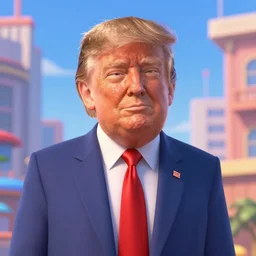 donald trump in the style of pixar