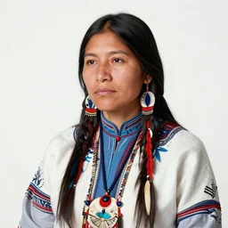 a fine art of a indigenous cheyenne woman inspired by yaacov agam