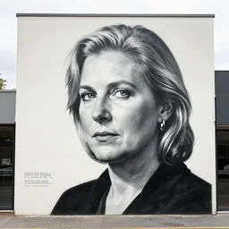 street mural of a helen zille by bansky, high detail, photograph
