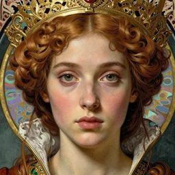 detailed realistic beautiful young medieval queen face portrait by jean delville, gustave dore, zdzisław beksinski and marco mazzoni, art nouveau, symbolist, visionary, gothic, pre - raphaelite, art forms of nature by ernst haeckel, memento mori, horizontal symmetry