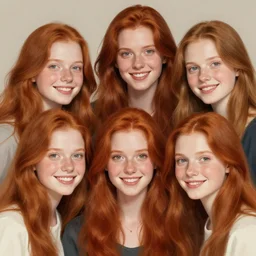 photo of beautiful girls with red hair with simple smile paint detailed digital artstation, portrait hd 4 k, y greg rutkowski and gaston bussiere and craig mullins and j. c. leyendecker, hd