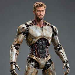 animatronic Chris Hemsworth, exposed wires, photo, Stan Winston studios, detailed, 4k
