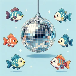 concept art from an indie video game about fish that can transform to a disco ball trending on artstation