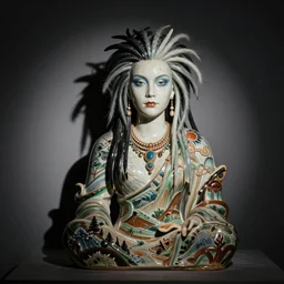 ancient chinese ceramic depicting bjork