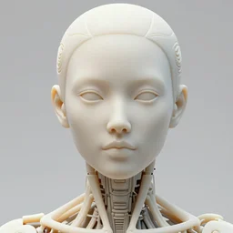 complex 3 d render hyper detailed ultra sharp beautiful futuristic close - up stunning biomechanical humanoid woman with carved porcelain ivory fair face, iris van herpen daisies chili corals filigree lace haute couture headdress with rhizomorph finials spires, white mecha, cyberpunk steel brackets, huge bubble mushrooms, fractal red puffballs