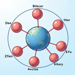 the structure of an electron, university textbook illustration