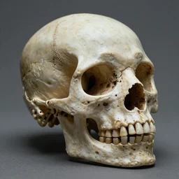 A skull of a weird alien creature, intricate, bones, 35mm, photorealistic, realistic, depth of field, photography, high definition, 8k