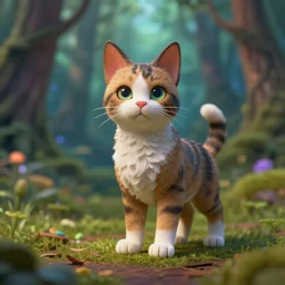 5 5 mm photo of a cat - dog hybrid in a magical forest. dof. bokeh. by artgerm and greg rutkowsky. highly detailed 8 k. intric