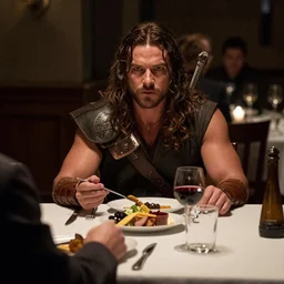 conan the barbarian at dinner table