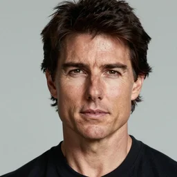 sharply defined front on portrait of tom cruise, highly detailed by peter mohrbacher, hajime sorayama,