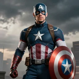 xqc as captain america, high-resolution photograph
