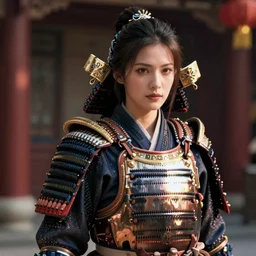 a woman wearing samurai armor, cinematic, 3 d, 4 k, cinematic lighting, volumetric lighting, ray tracing global illumination, ray tracing reflections, screen space reflections, ray traced, ray tracing ambient occlusion, anti - aliasing, ssao