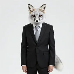 A silver fox in a black business suit.