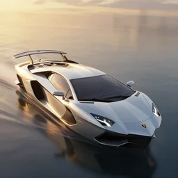 a lamborghini yacht, concept boat, ultra realistic, sci - fi, fantasy, intricate, highly detailed, digital painting, artstation, cgsociety, golden hour, epic lighting, concept art, smooth, sharp focus, illustration, art by greg rutkowski and syd mead