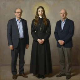 Richard Schmid and Jeremy Lipking and Roberto Ferri full length portrait painting of a young beautiful priestess woman
