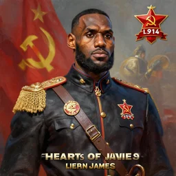 hearts of iron 4, 1 9 1 4, a character portrait by wang lu, soviet communist lebron james, polycount contest winner, sots art, colorized, detailed painting, glorious