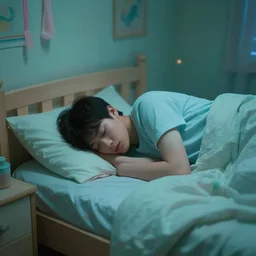 teenager sleeping on bed in backrooms, high detailed art, liminal aesthetic, dreamcore, by wilfred lee, cgsociety, unreal engine