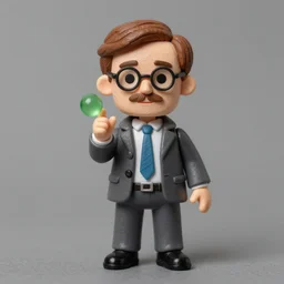 stereoscopic image of alan turing discovering lsd, stop motion vinyl action figure, plastic, toy, butcher billy style