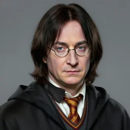a stunning matte portrait of a severus snape as harry potter, intricate, elegant, highly detailed, digital painting, artstation, sharp focus, illustration, art by rebecca guay and arthur rackham and alphonse mucha and john william waterhouse, pixv