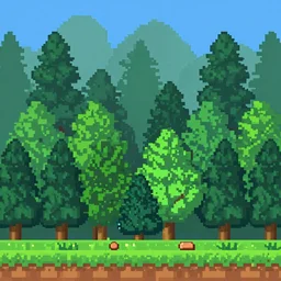a forest, video game background, pixel art,