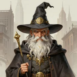 a portrait of gizmo as a wizard, upper half portrait, urban motifs, intricate, elegant, highly detailed, digital painting, trending on artstation, concept art, smooth sharp focus, illustration, art by artgerm and greg rutkowski