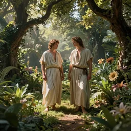 Adam and eve in the garden of Eden