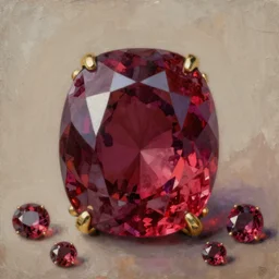 still life rubies, intricate oil painting, trending on artstation