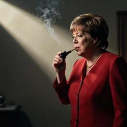 Merkel smoking on a bong