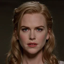 Nicole Kidman in The Shining by Stanley Kubrick, cinematic, symmetrical face, cinestill 400t film
