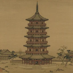pagoda, by zhang zeduan