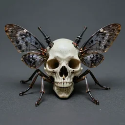 skull moths darkart creepy 8k hyperrealism