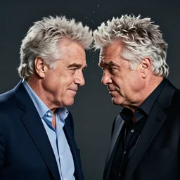 Photo of Jay Leno and Guy Fieri smashing their heads into each other