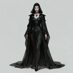dark sorceress full - body, highly detailed, wlop style, artstation, concept art, soft light, sharp focus, illustration, character design