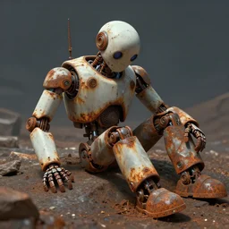 An interstellar robot succumbing to rust, greg rutkowski, trending on artstation, cinematic
