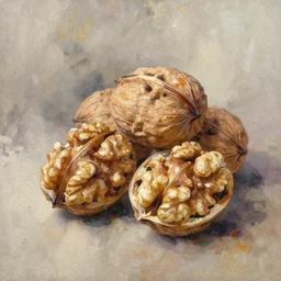 paint brush strokes, abstract watercolor painting of walnuts, art by hans dahl, by jesper ejsing, art by anders zorn, wonderful masterpiece by greg rutkowski, cinematic light, american romanticism by greg manchess, creation by tyler edlin