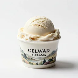 porcelain gelato cup, commercial catalog photo, isolated on a pure white background, centered, entire object in frame, sharp focus, soft studio lighting