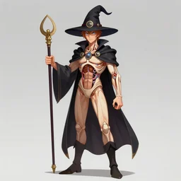boy, good anatomy, archwizzard in a hat, digital art, concept art