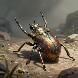 mechanical space bug. artstation, concept art, illustration, digital