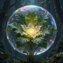 sopa bubble in forest, symetric, organic, flower, leaf, cosmic, futuristic, global illumination, radiant light, stellar background, highly detailed, deep focus, elegant, digital painting, smooth, sharp focus, illustration, ultra realistic, 8 k, by peter mohrbacher