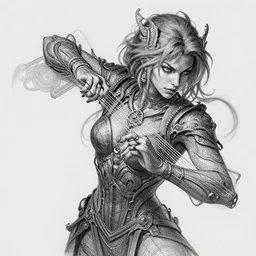 Sona, maven of the strings, Mark Edward Fischbach, intricate, highly detailed, digital painting, artstation, concept art, smooth, sharp focus, illustration, Unreal Engine 5, 8K, art by artgerm and greg rutkowski and alphonse mucha