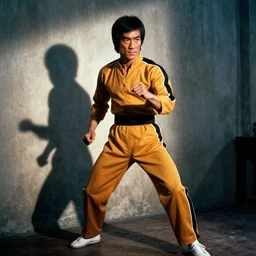 Photograph of Bruce Lee in movie enter the dragon